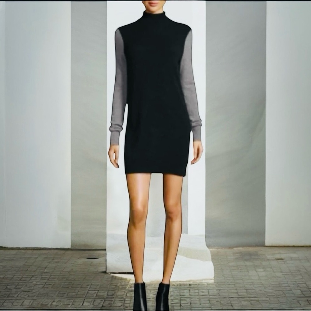 Equipment Femme Sweater Dress Oscar Long Sleeves Turtleneck Cashmere
